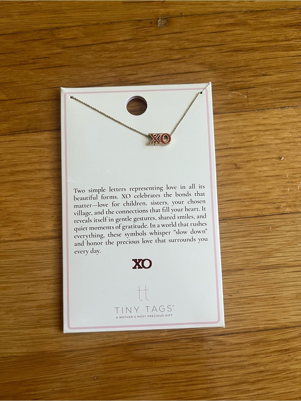 Tiny Tags “xo” necklace NEW